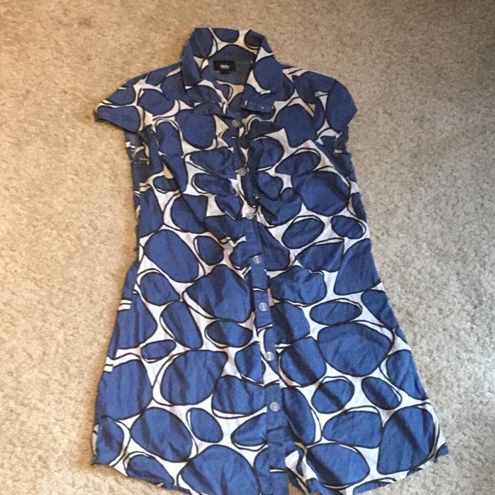 Blue button down dress